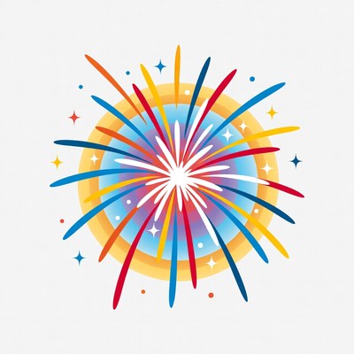 Colorful Fireworks Burst Illustration