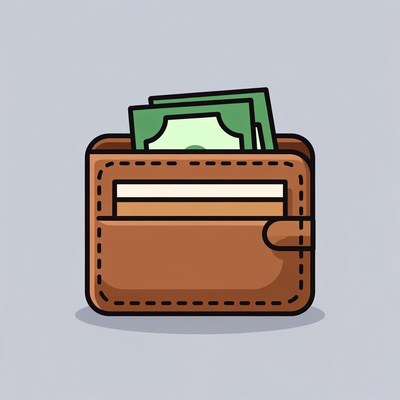 Brown wallet with cash