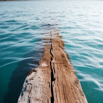 Wooden Log in Turquoise Water