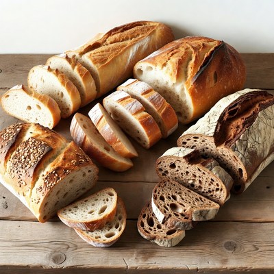 Variety of Fresh Sliced Breads