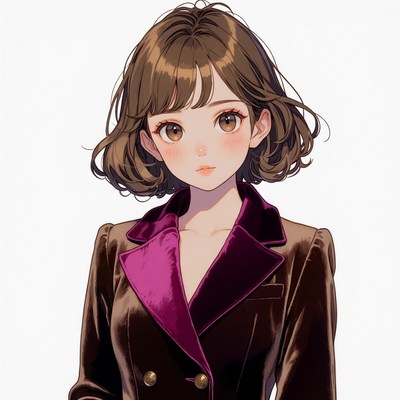 Anime girl in purple blazer