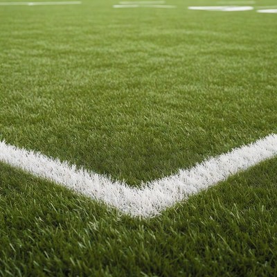 Soccer Field Corner with White Lines