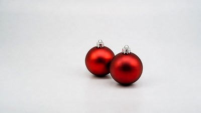 Two Red Christmas Ornaments