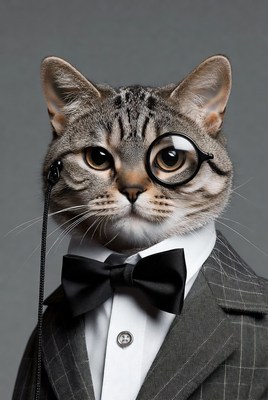 Cat Wearing Glasses and Suit