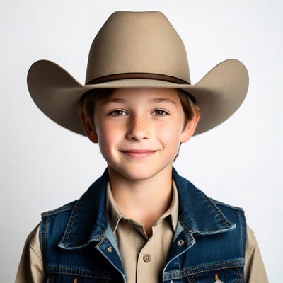 Boy wearing cowboy hat