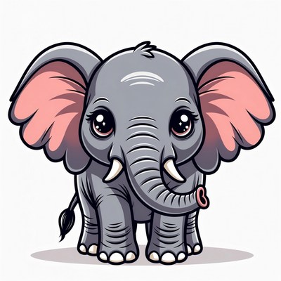 Cute baby elephant illustration