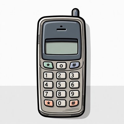 Cartoon Old Mobile Phone