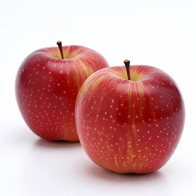 Two Red Apples on White Background
