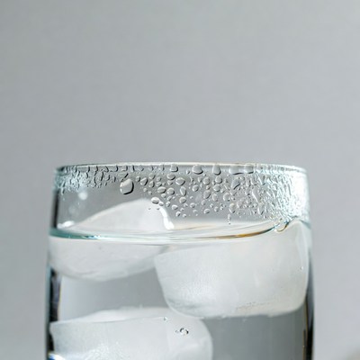 Glass of Water with Ice Cubes