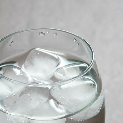 Glass of Water with Ice Cubes
