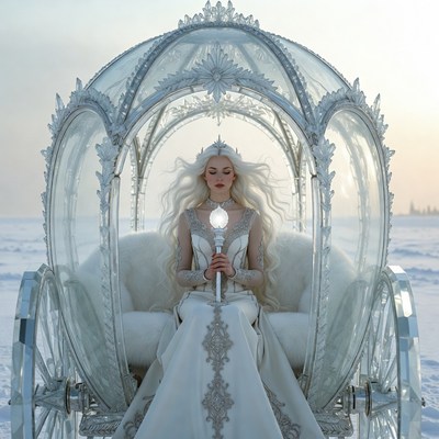 Woman in Ice Glass Carriage