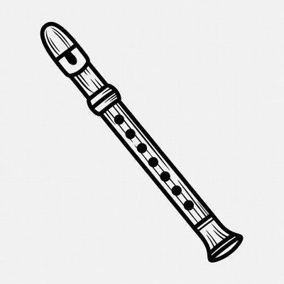Recorder Flute Clipart Illustration