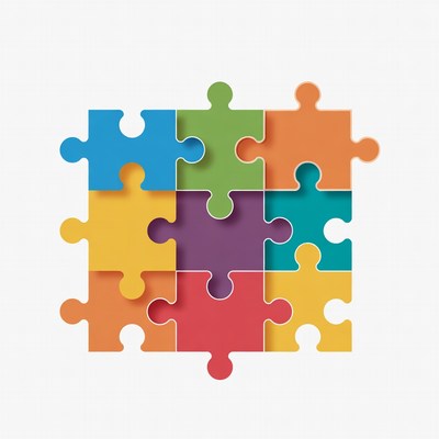 Colorful Jigsaw Puzzle Pieces Illustration