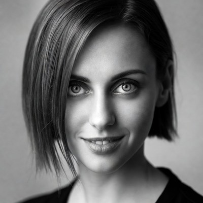 Woman with bob haircut smiling