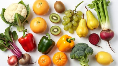 Colorful Fresh Fruits and Vegetables
