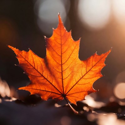 Vibrant Red Maple Leaf