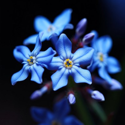 Blue Forget-Me-Not Flowers Cluster