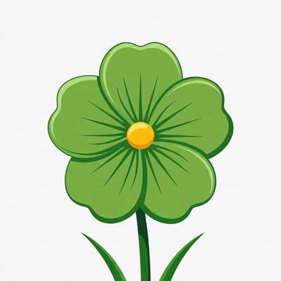 Green Four-Leaf Clover Illustration