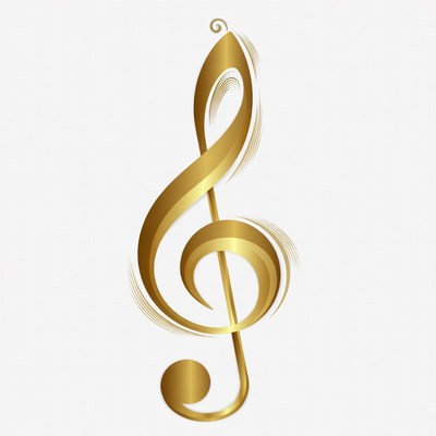 Golden Treble Clef Illustration