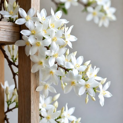 White Star Jasmine on Wooden Trellis