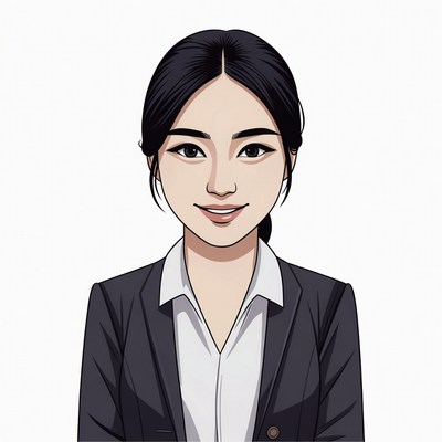 Asian woman in business suit illustration