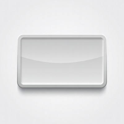 Shiny White Rectangular Button