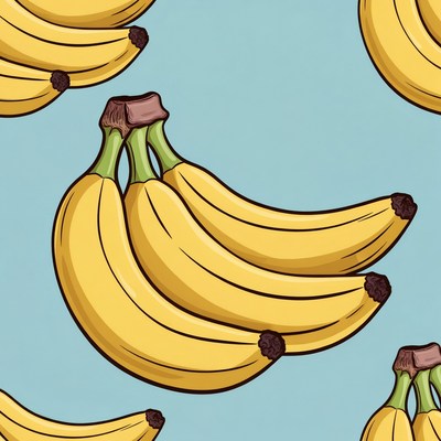 Banana pattern on blue background