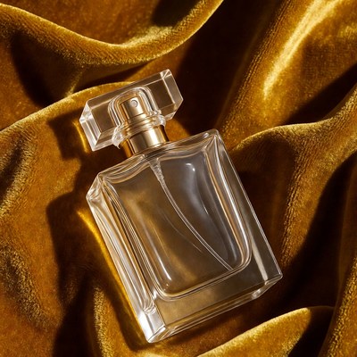 Perfume Bottle on Gold Velvet