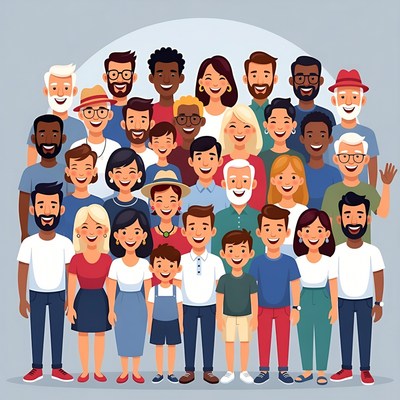 Diverse Group of People Smiling Together