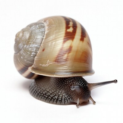 Snail on white background