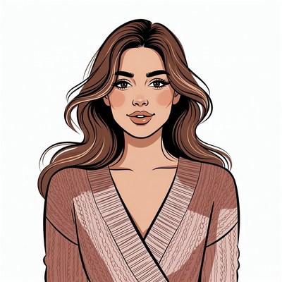 Beautiful woman in pink sweater