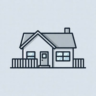 Simple House with Porch Illustration