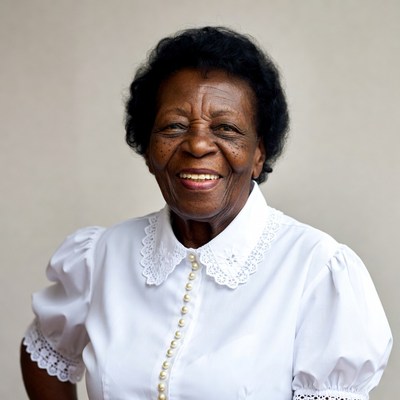Smiling elderly African woman