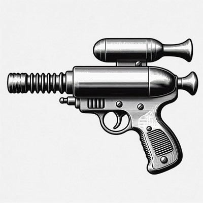 Retro Sci-Fi Ray Gun Illustration