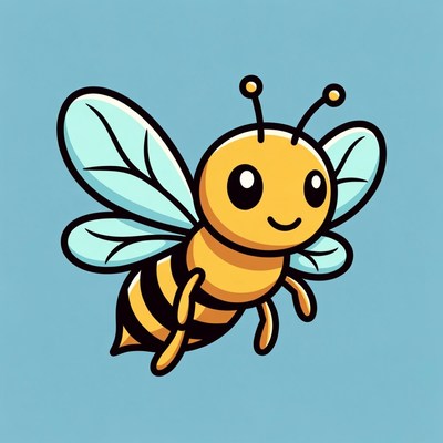 Cute cartoon bee illustration