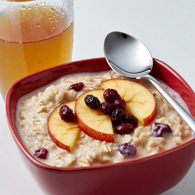 Oatmeal with Cranberries and Orange Juice