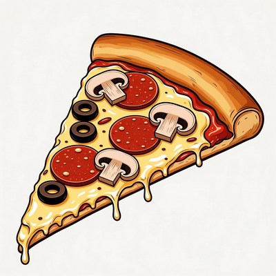 Pepperoni Mushroom Pizza Slice