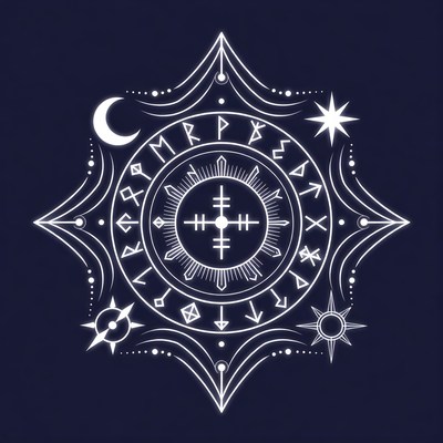 Runic Sun Wheel Symbol