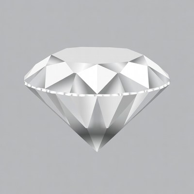 3D White Diamond Gemstone