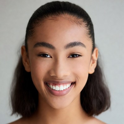 Smiling Asian girl closeup