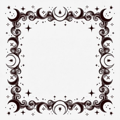 Ornate Crescent Moon Frame