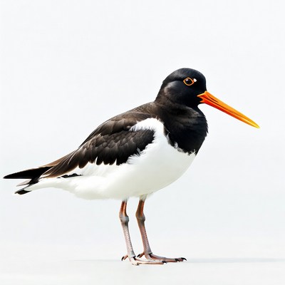 Black-winged Stilt standing on white background