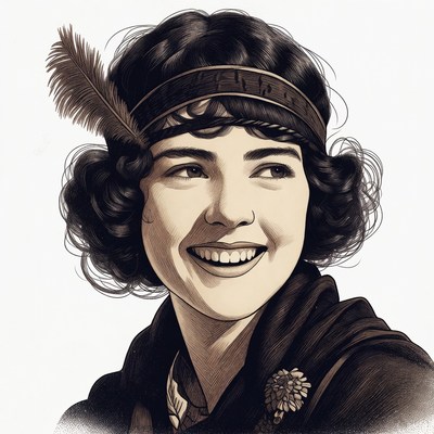 Flapper girl with feather headband