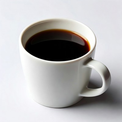 White mug of black coffee