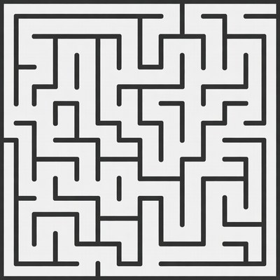 Black and white square maze