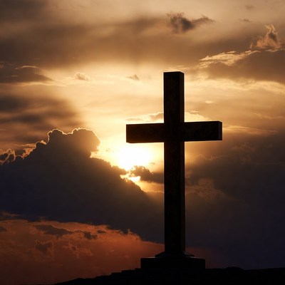 Silhouette Cross Sunset Sky