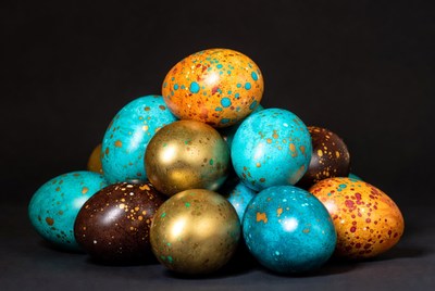 Colorful Painted Easter Eggs Pile
