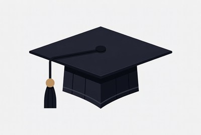 Black graduation cap illustration