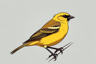 Yellow Oriole Bird Illustration