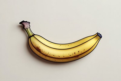Ripe yellow banana isolated